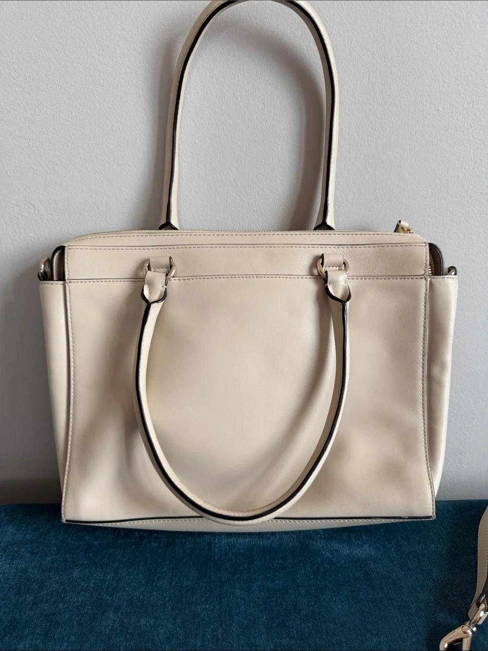 kate spade Cream Leather Tote with Removable Strap